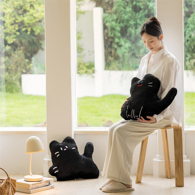 Gối Nhồi Bông Hình Mèo Hoạt Hình Dễ Thương Trang Trí Nhà Cửa