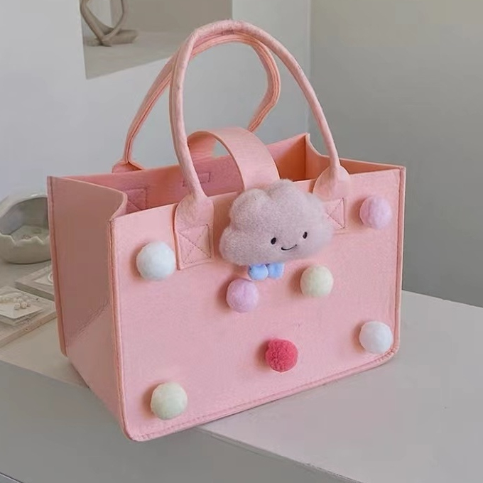 SUNNYCOLOR TÚI VẢI NỈ SIÊU ĐÁNG YÊU HOẠ TIẾT HOẠT HÌNH 2023 NEW Gấu dâu tây LOTSO L21T078