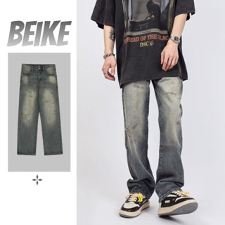 【M-3XL quần jean nam ống suông  dáng ôm vừa  chất liệu jean dày dặn phong cách cổ điển dây kéo nam phong cách nhật bản quần mới mid-eo quần jean thời trang nghệ thuật chân thẳng trong mùa thu xu hướng thẳng lỏng lẻo