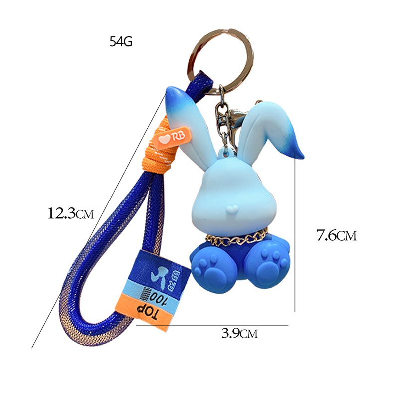 Móc Khóa Hình Thỏ Hoạt Hình Màu Gradient Sáng Tạo