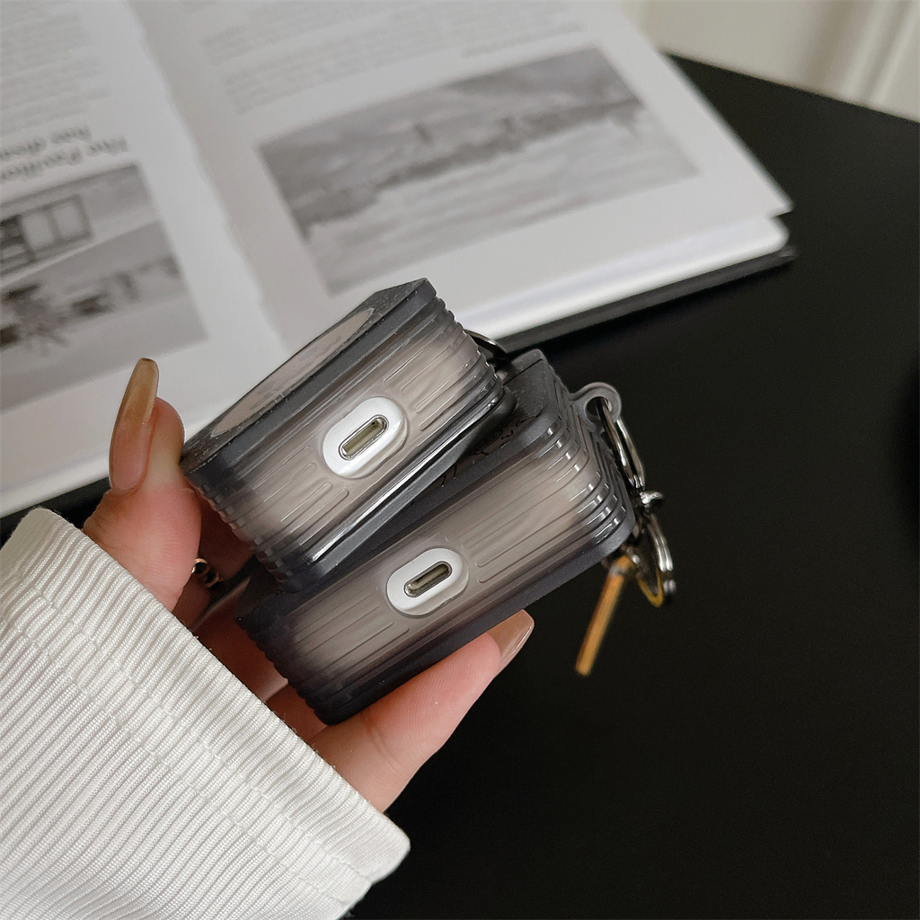 Đối với iphone airpods pro airpods 1/2/3 hộp đựng tai nghe không dây hình vuông màu đen thông qua hình vuông