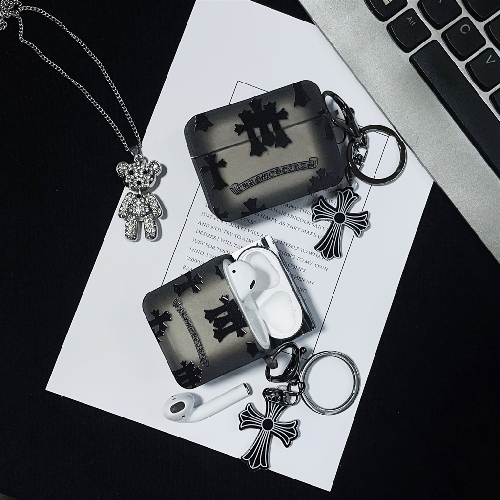 Đối với iphone airpods pro airpods 1/2/3 hộp đựng tai nghe không dây hình vuông màu đen thông qua hình vuông