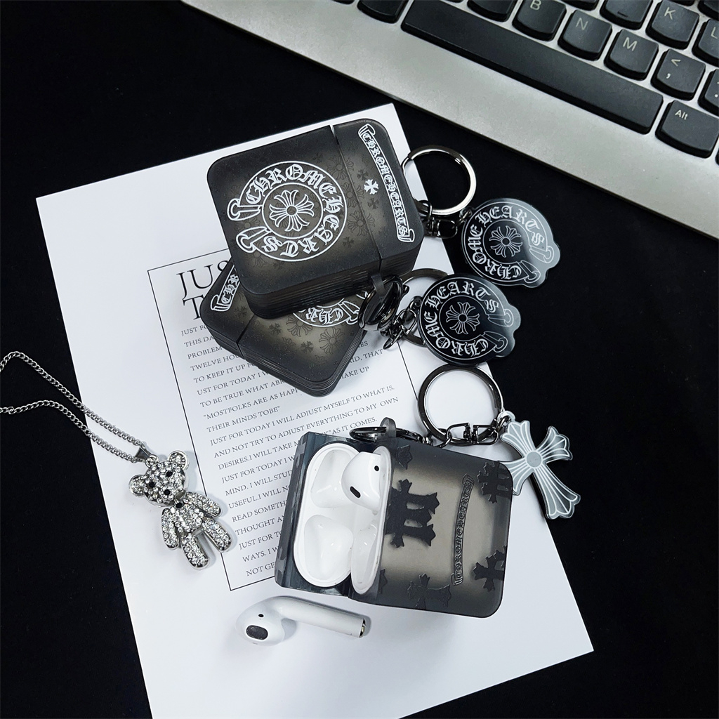 Đối với iphone airpods pro airpods 1/2/3 hộp đựng tai nghe không dây hình vuông màu đen thông qua hình vuông