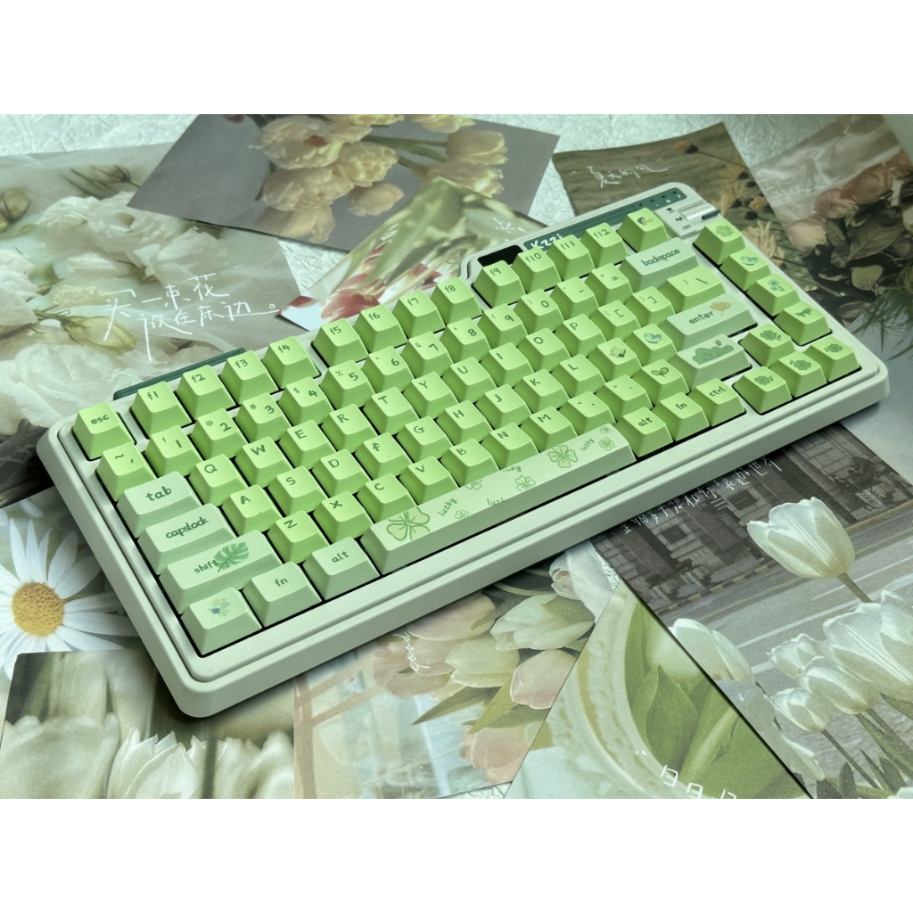 138 Phím Fresh Green Keycaps Cherry PBT thăng hoa nhiệt Keycap Phù hợp 61/68/75/84/87/96/98/104/108