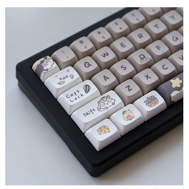 141 Phím Dễ thương Chuột Chuột Keycaps Cherry/XDA PBT thăng hoa nhiệt Keycap Phù hợp 61/68/75/84/87/96/98/104/108