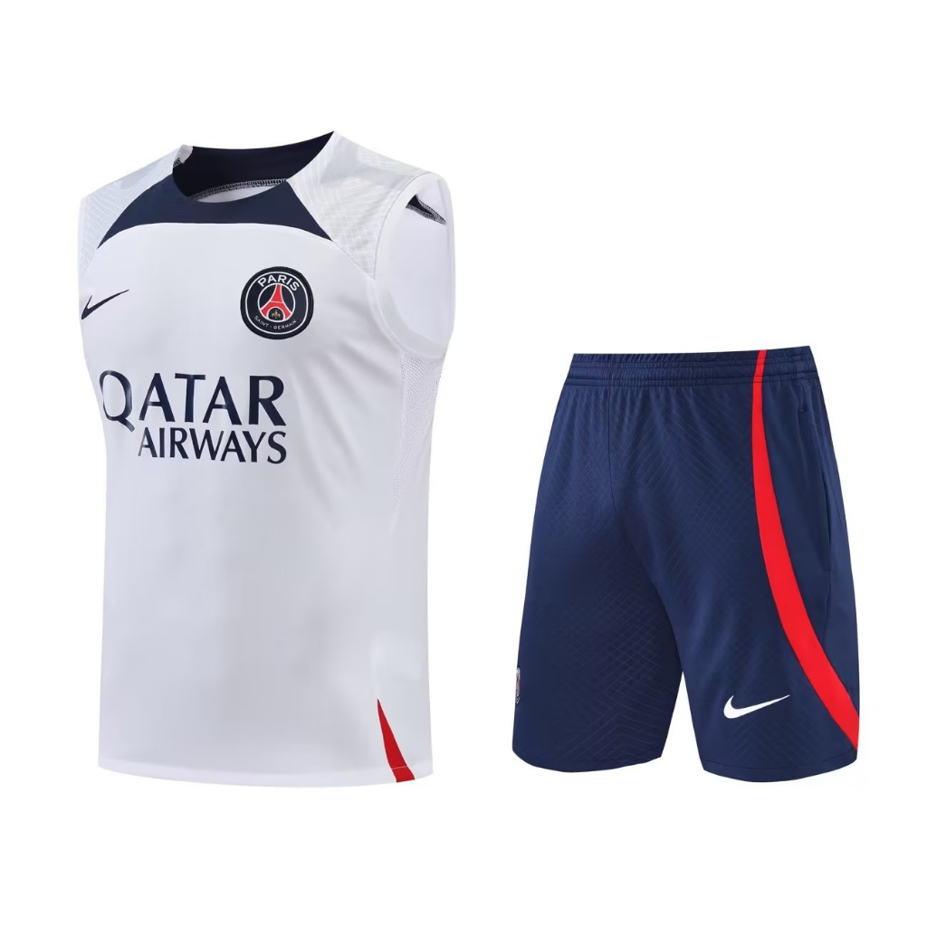 Set Đồ Đá Banh Gồm 22-23 Áo Ba Lỗ Màu Trắng Size s-2xl