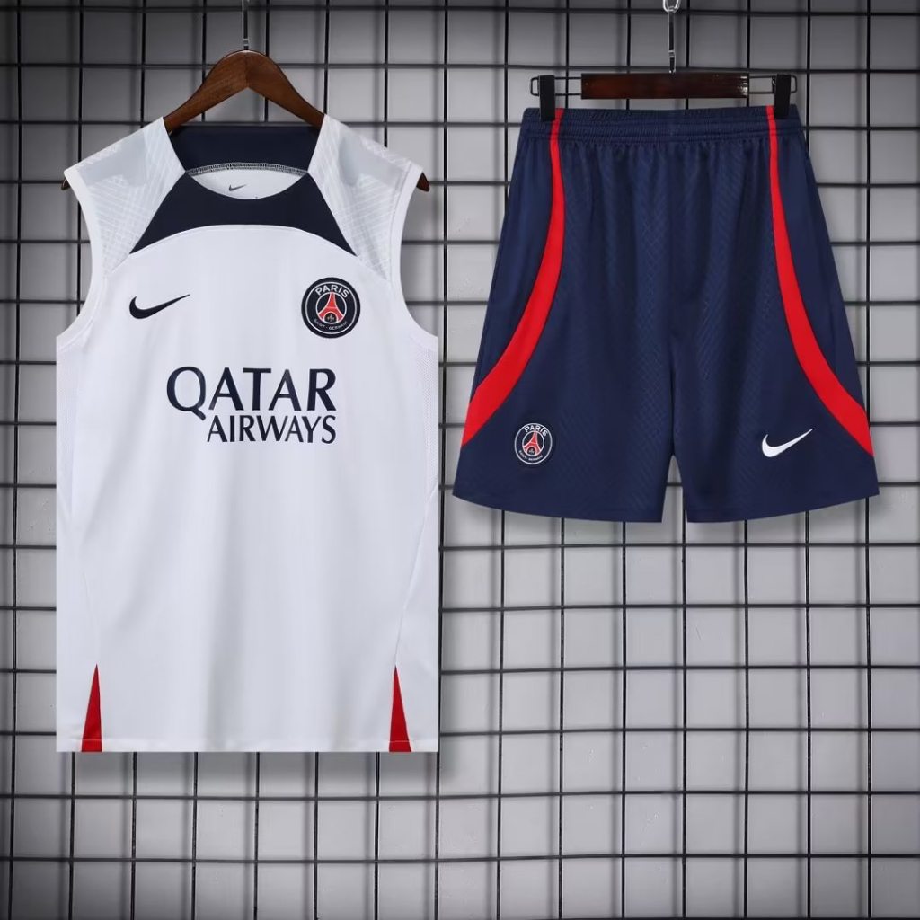 Set Đồ Đá Banh Gồm 22-23 Áo Ba Lỗ Màu Trắng Size s-2xl