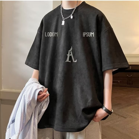 Áo thun nam unisex Cổ Tròn Dáng Rộng Màu Mẫu mới In chữ Lỏng lẻo Trơn Thời Trang Mùa Hè Cho áo phông nam cổ tròn áo cotton nam