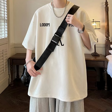 Áo thun nam unisex Cổ Tròn Dáng Rộng Màu Mẫu mới In chữ Lỏng lẻo Trơn Thời Trang Mùa Hè Cho áo phông nam cổ tròn áo cotton nam