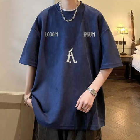 Áo thun nam unisex Cổ Tròn Dáng Rộng Màu Mẫu mới In chữ Lỏng lẻo Trơn Thời Trang Mùa Hè Cho áo phông nam cổ tròn áo cotton nam