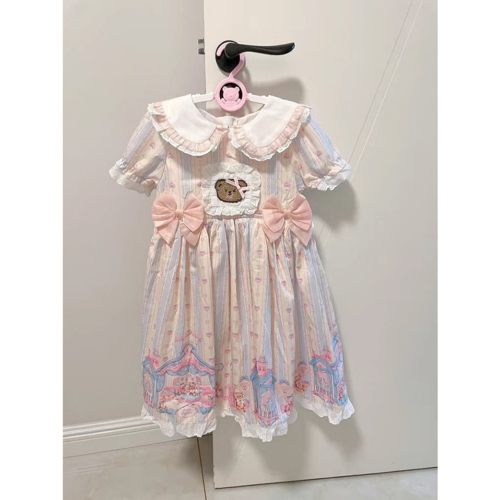 Đầm Công Chúa lolita Tay Ngắn Phong Cách Mùa Hè Mới Cho Bé Gái