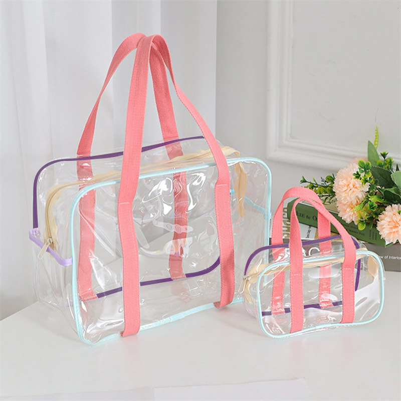 Túi Nhựa PVC Trong Suốt Chống Nước Sức Chứa Lớn Đựng Đồ Vệ Sinh Cá Nhân Có Khóa Kéo