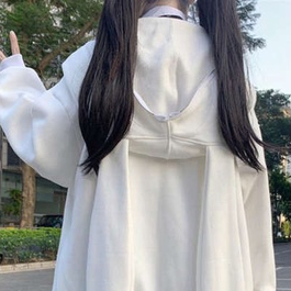 Áo Khoác Cardigan Có Nón Tai Thỏ Dễ Thương Thời Trang Xuân Thu Cho Nữ