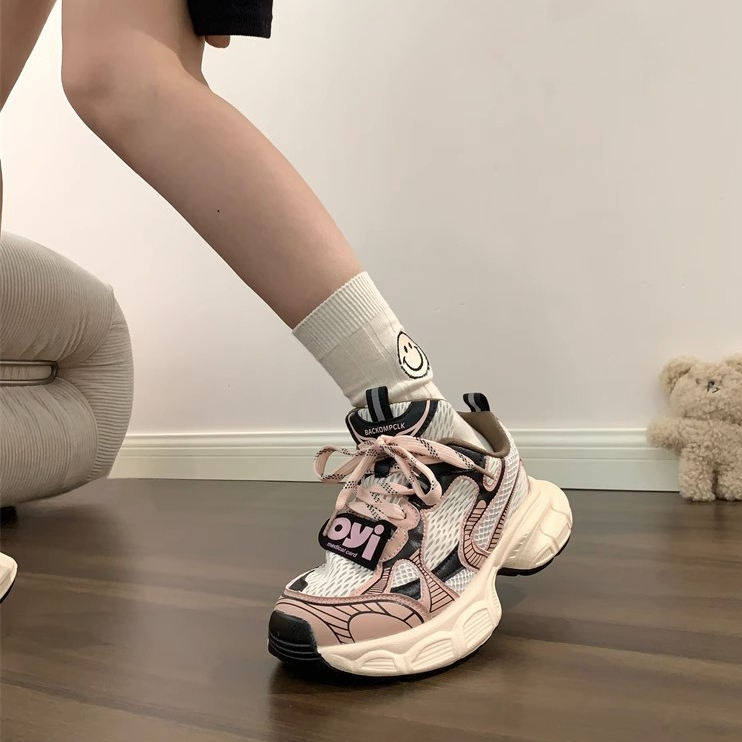 Miss o3o Giày Thể Thao Nữ Đế Dày Thoáng Khí Retro Thời Trang Thiết Kế Mới Cho Nữ 33Z080415