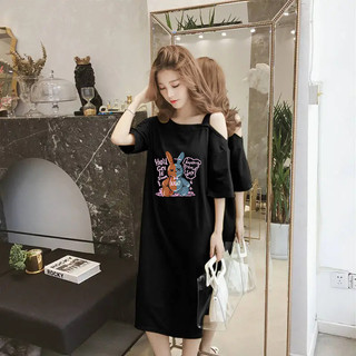 Hàn quốc dongmen thời trang cô gái váy ngắn tay thời trang cotton đa năng đơn giản ngọt ngào pháp 2023 mùa hè mới t-shirt váy