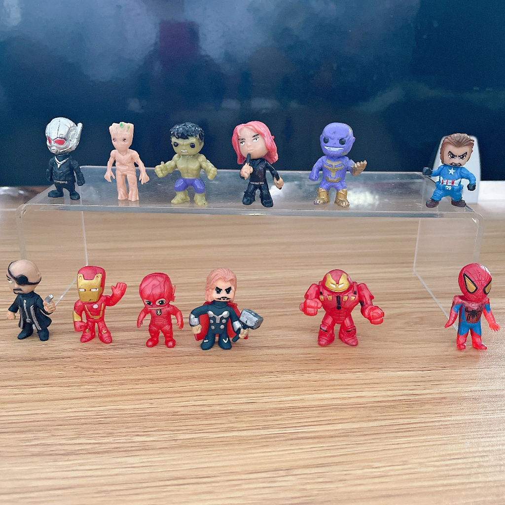 15 kiểu 3-4cm nhiều tùy chọn avengers infinity war action figures đồ chơi iron man captain america hulk thor thanos spiderman loki black panther đồ chơi mô hình pvc
