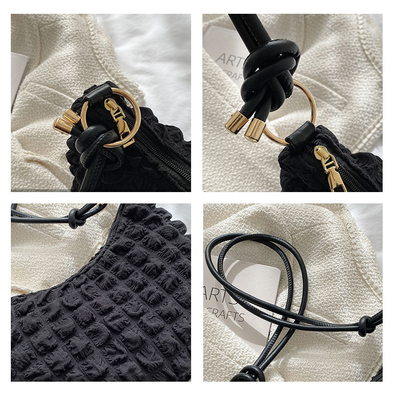 Túi xách nữ just star túi đeo vai trang trí xếp ly túi dưới cánh tay dung tích lớn phong cách đơn giản