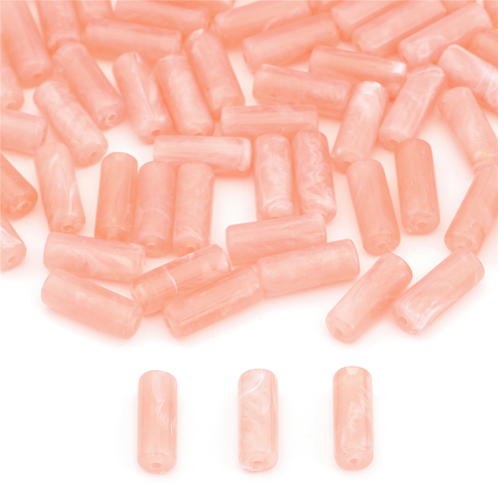 Beadia acrylic hình trụ hạt đôi màu 20 cái / gói để làm đồ trang sức tự làm