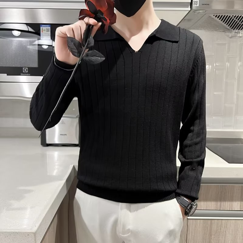 Áo sweater polo Họa Tiết Kẻ Sọc 3 Màu Thời Trang Xuân Thu Cao Cấp Cho Nam Size m-3xl