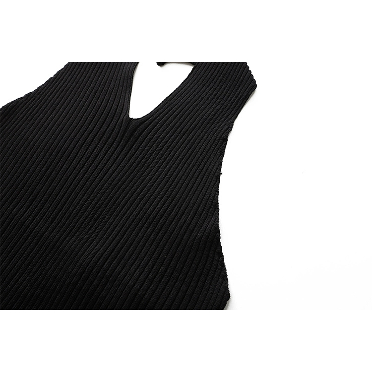 Áo Tank Top Dệt Kim Hở Lưng Dáng Ôm Dây Chéo Gợi Cảm Thời Trang Blackpink Jennie