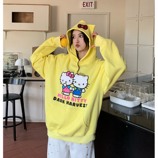 Hello kitty áo nỉ Áo aos Hoodies Có Nón Dài Tay In Hình Mèo Dễ Thương