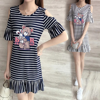 In hoạt hình váy t-shirt ngọt ngào và dễ thương cho bé gái ở hàn quốc new ins summer 2023 east gate pure cotton fashion váy thường đa năng