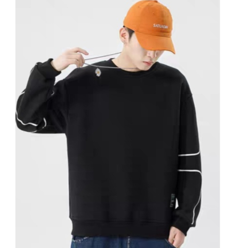 Áo sweater nam HANLU tay dài form rộng đường nét đơn giản phong cách Hong Kong
