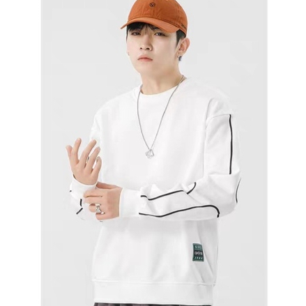 Áo sweater nam HANLU tay dài form rộng đường nét đơn giản phong cách Hong Kong