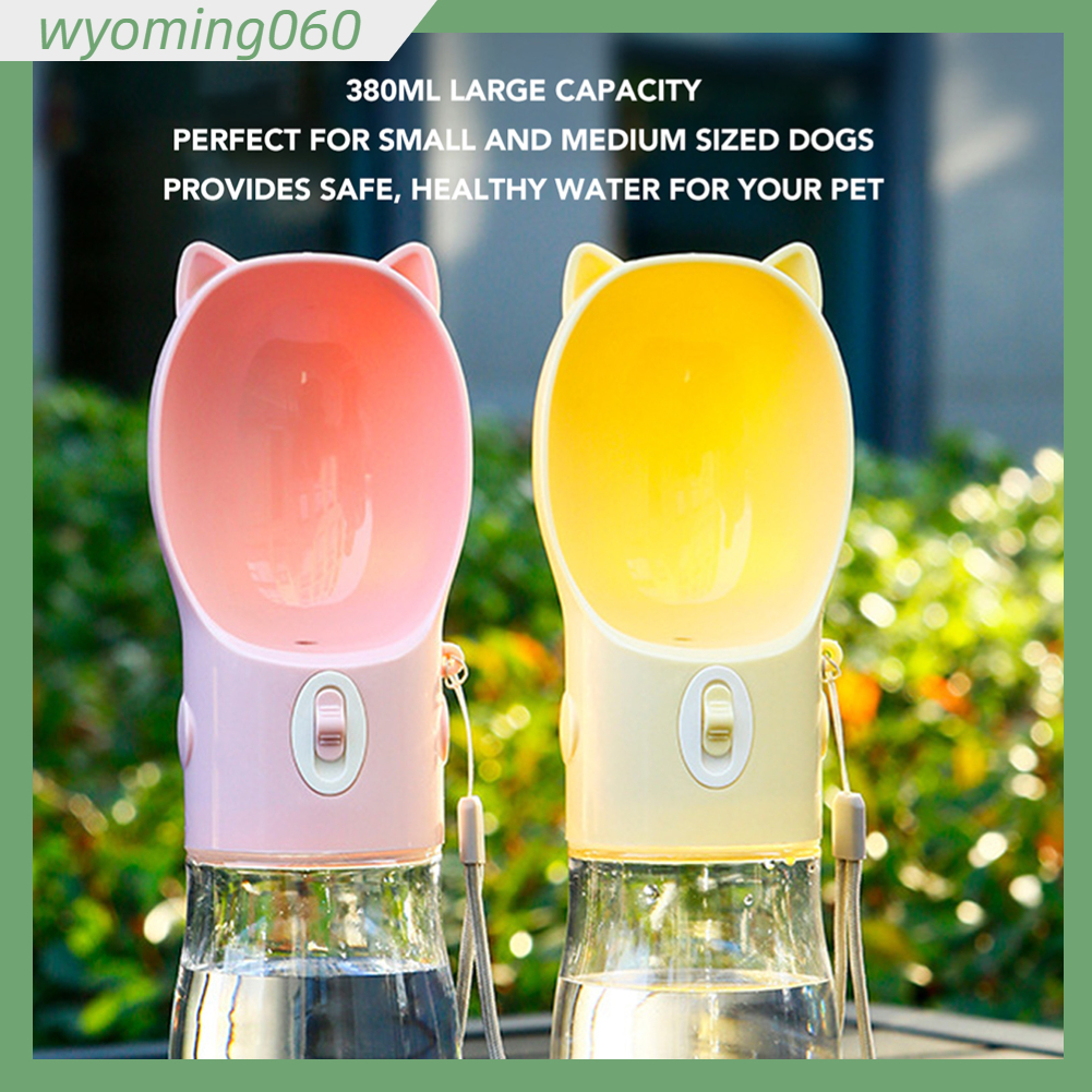 Bình Nước Cho Chó Chống Rò Rỉ Máy Rửa Chén Di Động An Toàn Thú Cưng Tập Uống Mèo Con Thỏ 380Ml 【wyoming060】