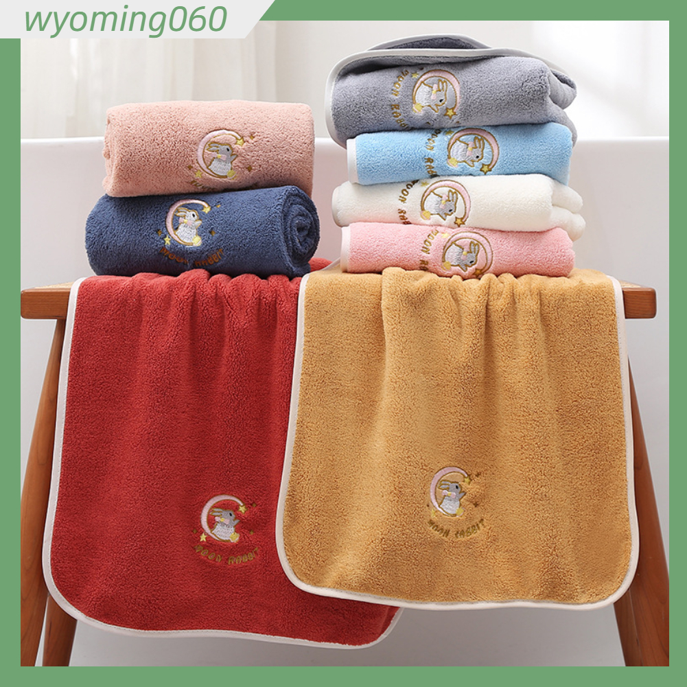 Khăn Tắm Lông Cừu San Hô Thấm Nước Mềm Mại Làm Dày Cho Bãi Biển Gia Đình【wyoming060】