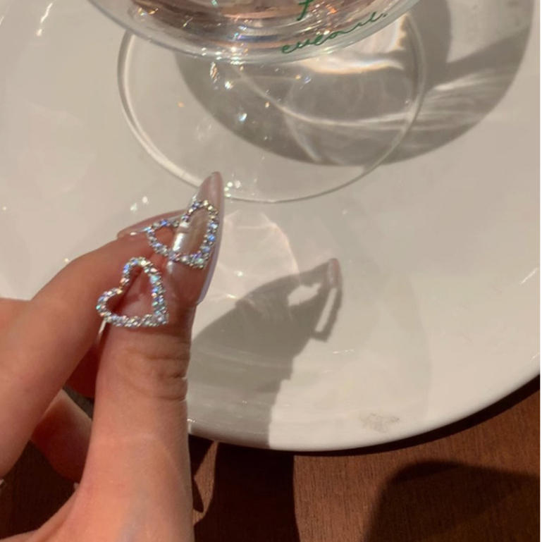 Bông Tai Hình Trái Tim Đính Đá Zircon Phong Cách Hàn Quốc Sang Trọng Cho Nữ