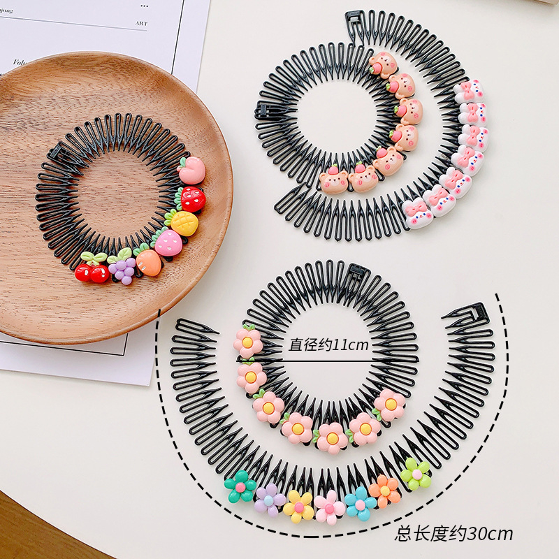 Trẻ em trán gãy tóc tạo tác lược chải tóc cô gái lưng đầu thẻ tóc đĩa lược chải tóc bé gái mới lược hoạt hình