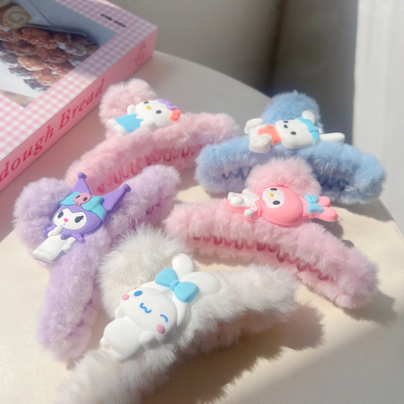 Kẹp Tóc Hình Nơ / Cá Mập Nhồi Bông Màu Hồng Dễ Thương Cho Búp Bê Barbie