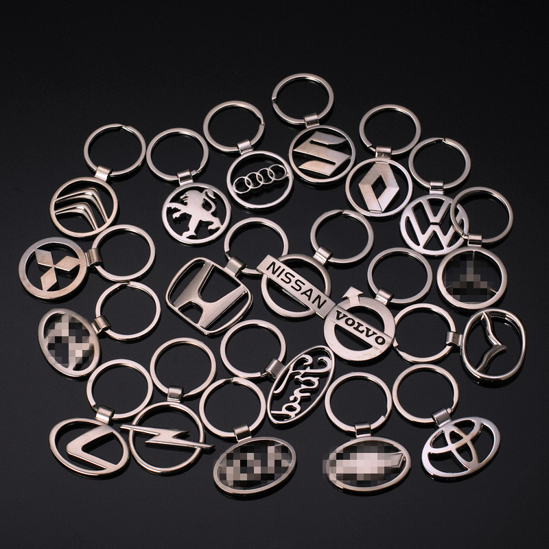 Zr cho kiểu dáng xe hơi bằng thép không gỉ logo xe hơi bằng kim loại móc khóa 3d keychain keyring