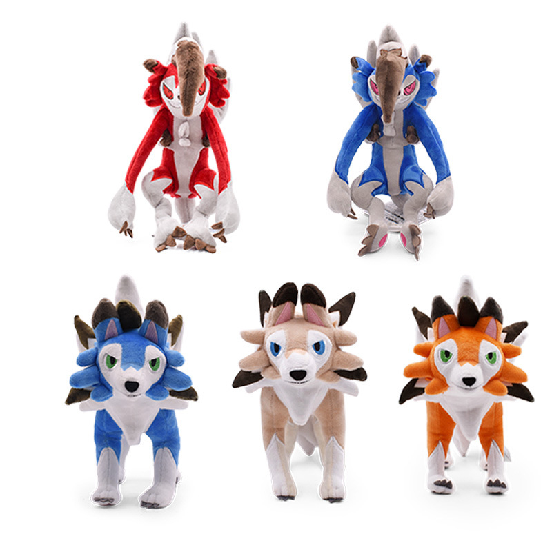25-30 cm pokemon anime hình lycanroc người sói đồ chơi sang trọng búp bê giữ gối động vật nhồi bông mềm cho trẻ em quà tặng sinh nhật giáng sinh