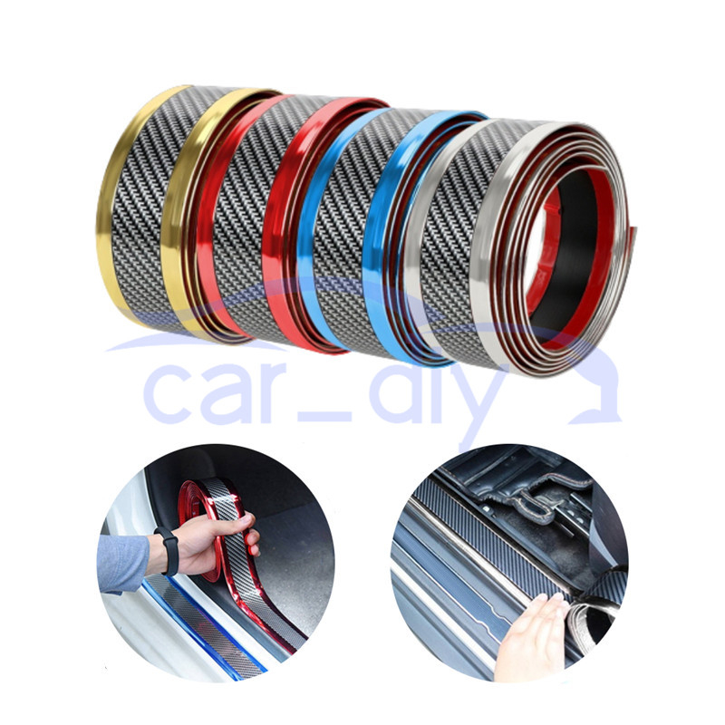 Dải bảo vệ ngưỡng cửa ô tô đa năng chiều dài-100cm / chiều rộng-5cm phong cách sợi carbon thân gương chiếu hậu bumper anti-scratch protection stickers phụ kiện trang trí ô tô