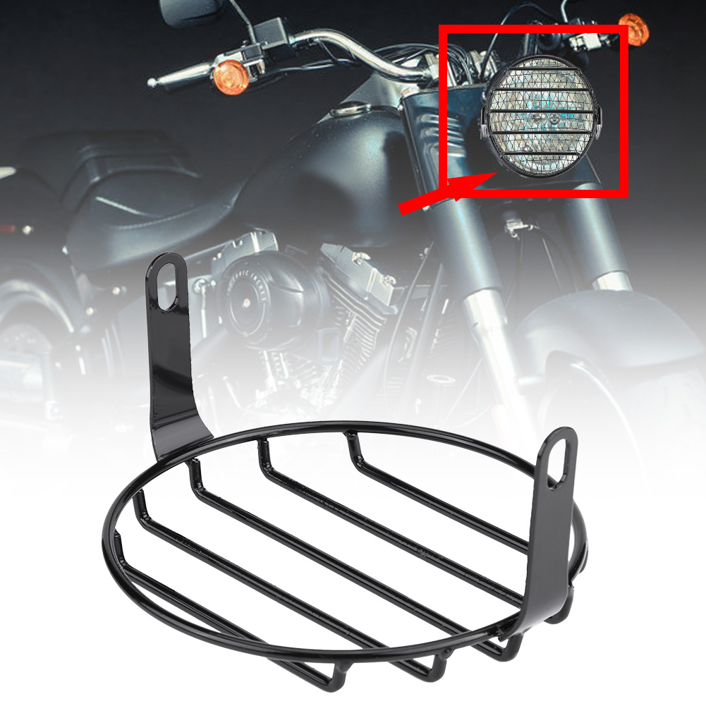 Có thể bán buôn Lưới Sắt Che Đèn Pha Moto Hình Tròn Chụp Đèn pha bên xe máy 6,5 inch cho xe Cruiser Chopper Cafe Racer Vermont055 Hàng giao ngay