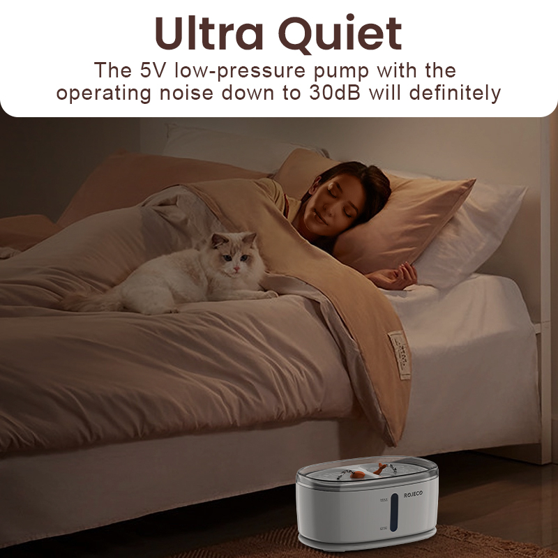 Rojeco Máy Phun Nước Uống Tự Động Dung Tích 2.5l Cho Thú Cưng