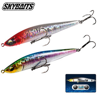 Skybaits 1 cái 10g / 15g chìm bút chì lure 3d eyes lớp phủ laser dài đúc cứng mồi nước mặn wobbler swimbait bass cá chép pesca tackle