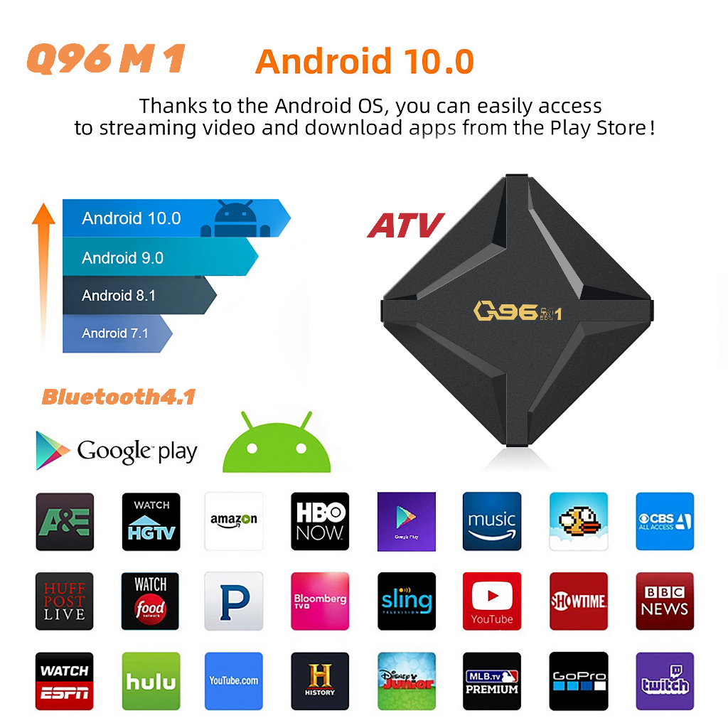 Điều khiển bằng giọng nói q96 m1 android tv box thông minh android 10h313 chip nâng cao 2.4g 5g wifi kép bluetooth 4.0 4k phát lại độ phân giải cao