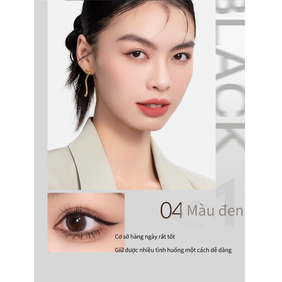 VEECCI Bút gel kẻ mắt không thấm nước, không lem, lâu trôi dành cho người mới tập và mới bắt đầu, bút kẻ mắt hình con tằm