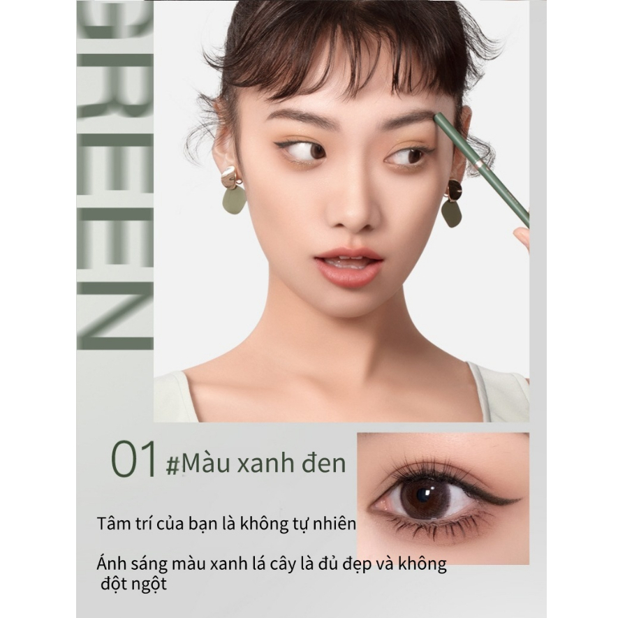 VEECCI Bút gel kẻ mắt không thấm nước, không lem, lâu trôi dành cho người mới tập và mới bắt đầu, bút kẻ mắt hình con tằm