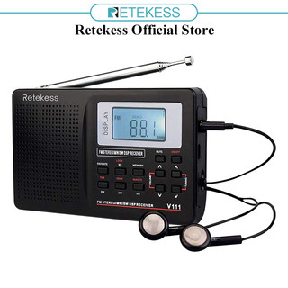 Radio Retekess V111 Hỗ Trợ Pin AM FM / AA Kèm Tai Nghe Tiện Lợi
