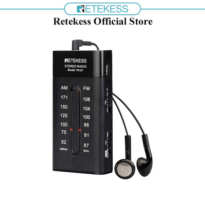 Radio Fm Mini Retekess TR107 Có Giá Đỡ Tai Nghe Tiện Lợi