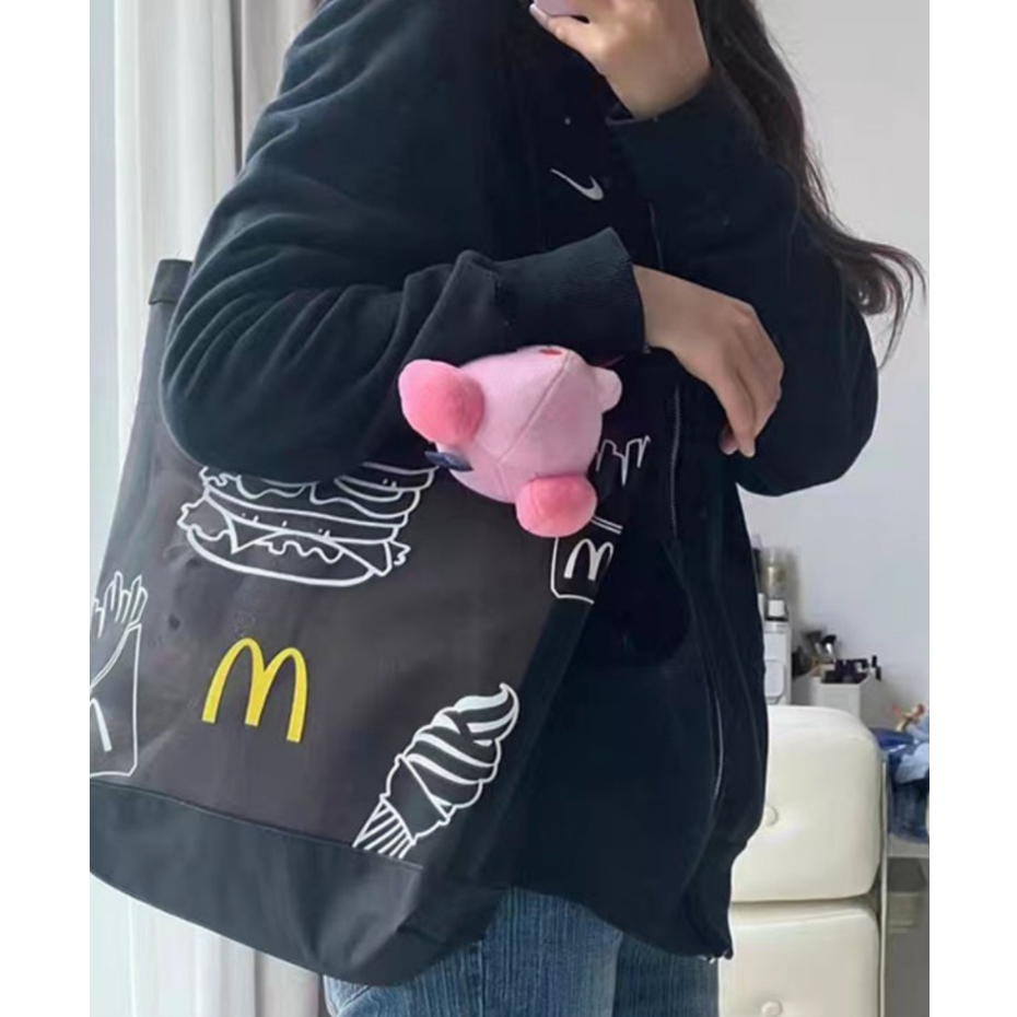 Mcdonald's mesh túi đeo vai dung tích lớn mcdonald's bao quanh vải gấp túi mua sắm nhẹ và thân thiện với môi trường