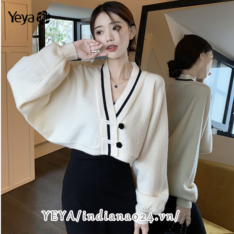 Áo len cardigan YEYA tay dài cổ V thời trang thu đông cho nữ