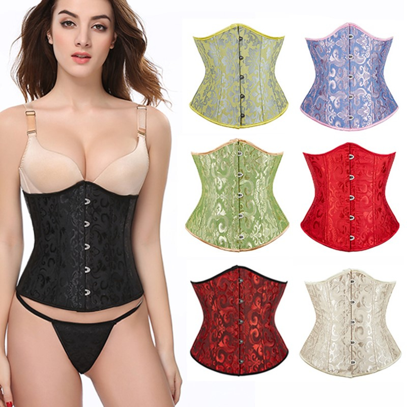 Áo yếm nữ hoa Thổ cẩm Jacquard Underbust Corset