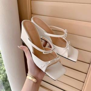 Giày Sandal Đế Xuồng Đính Nơ Thời Trang Cho Nữ