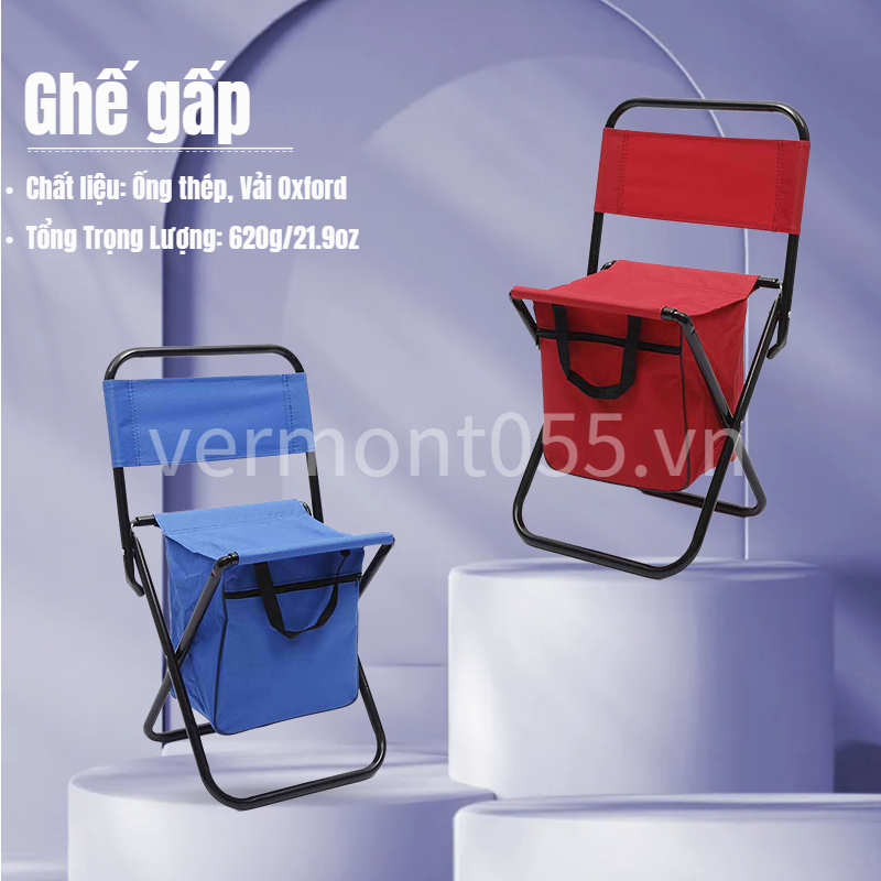 Có thể bán buôn Ghế gấp Cắm trại ngoài trời xếp di động thư giãn Câu cá có túi Vermont055 Hàng giao ngay