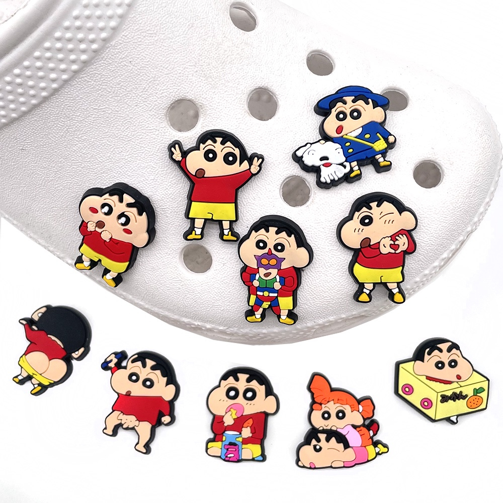 Hot bán 1 cái bùa giày jibbitz crocs pin crayon shin-chan yoda khóa giày dễ thương
